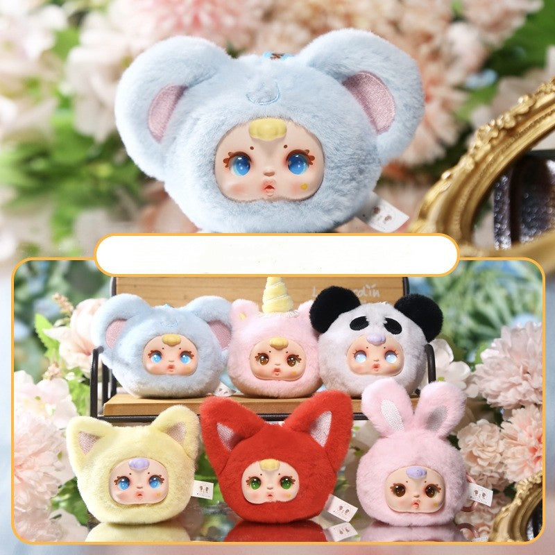 Animal plush keychain blind box doll bag pendant backpack gift.