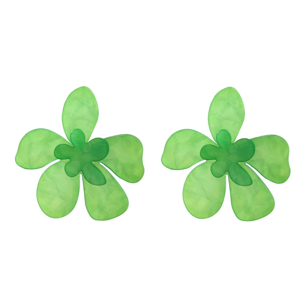 Large Acrylic Flower Earrings Big Statement Exaggerated Jewelry