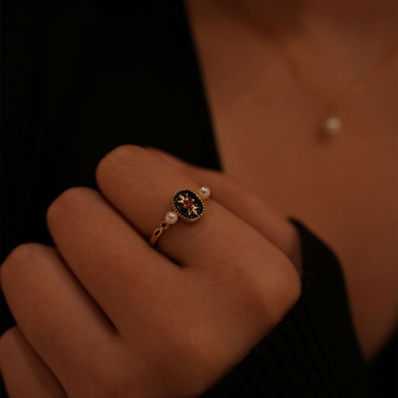 Fashion Gold Plated Butterfly Flower Finger Ring Birthday Gifts