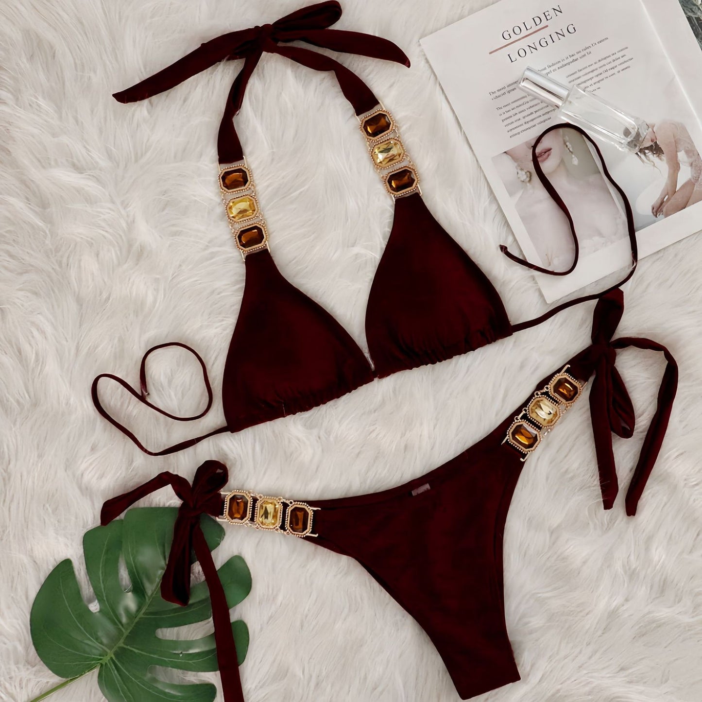 Sexy Rhinestone Bikini Set Crystal Diamond Swimwear