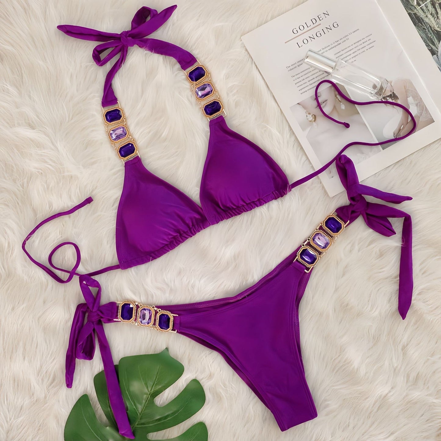 Sexy Rhinestone Bikini Set Crystal Diamond Swimwear