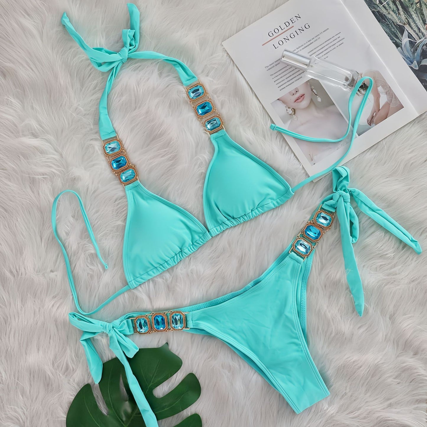 Sexy Rhinestone Bikini Set Crystal Diamond Swimwear