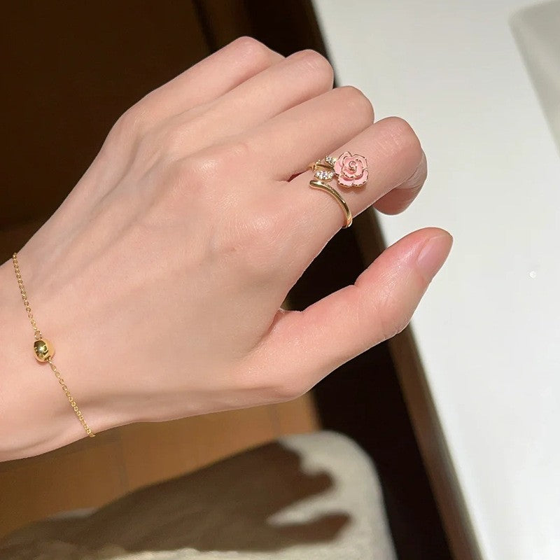 Fashion Gold Plated Butterfly Flower Finger Ring Birthday Gifts