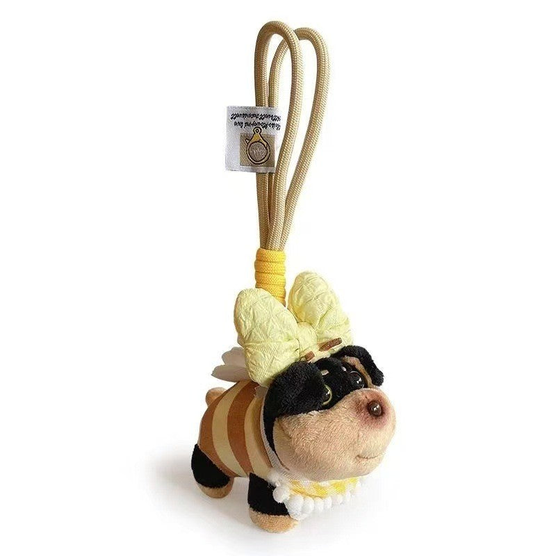 Bee Puppy Bag Pendant Plush Doll Keychain Pendant
