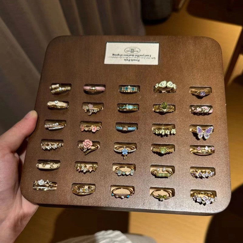 Fashion Gold Plated Butterfly Flower Finger Ring Birthday Gifts