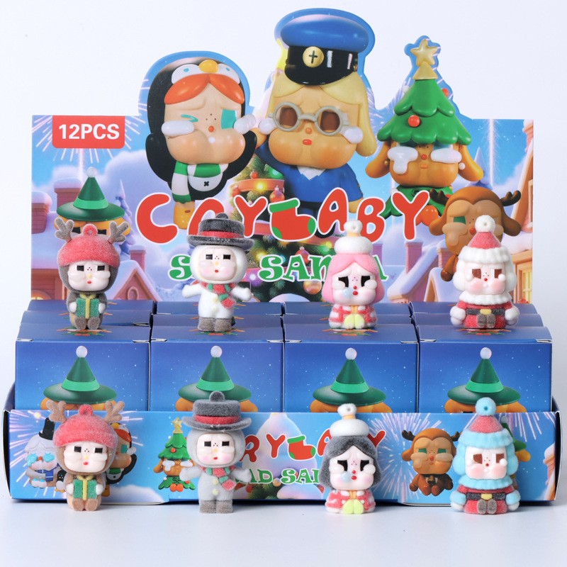 12 pcs Mini Flocked Cute Dolls Blind Box Children's Toy