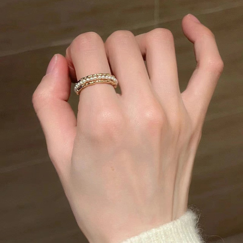 Fashion Gold Plated Butterfly Flower Finger Ring Birthday Gifts