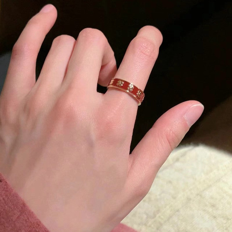 Fashion Gold Plated Butterfly Flower Finger Ring Birthday Gifts