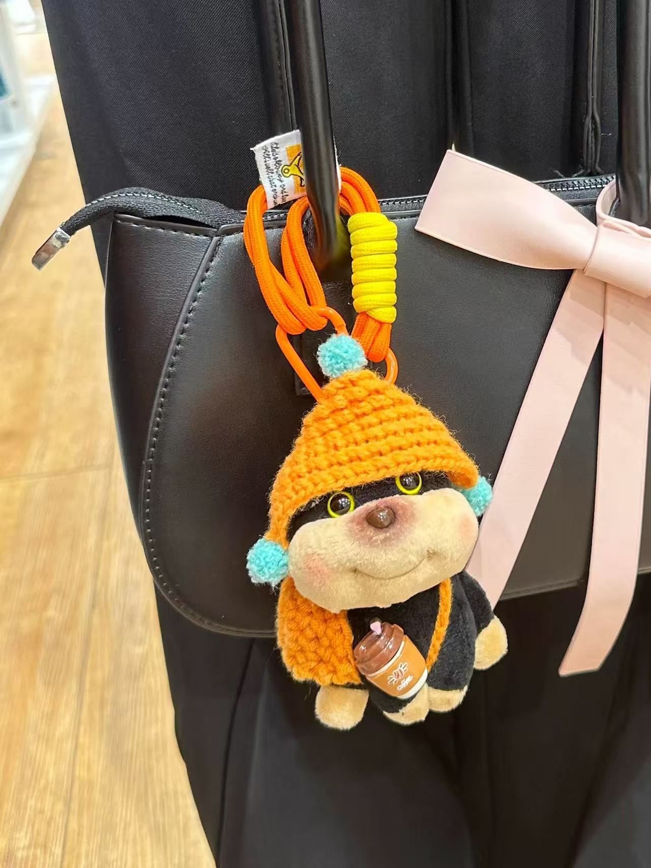 Bee Puppy Bag Pendant Plush Doll Keychain Pendant