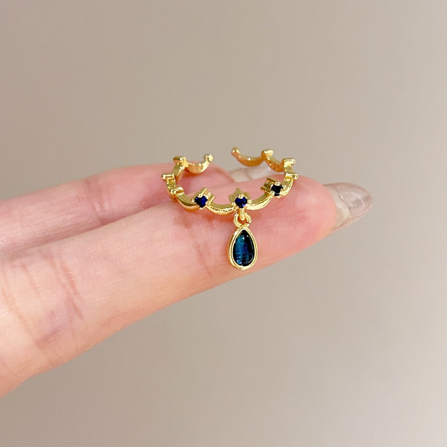 Fashion Gold Plated Butterfly Flower Finger Ring Birthday Gifts