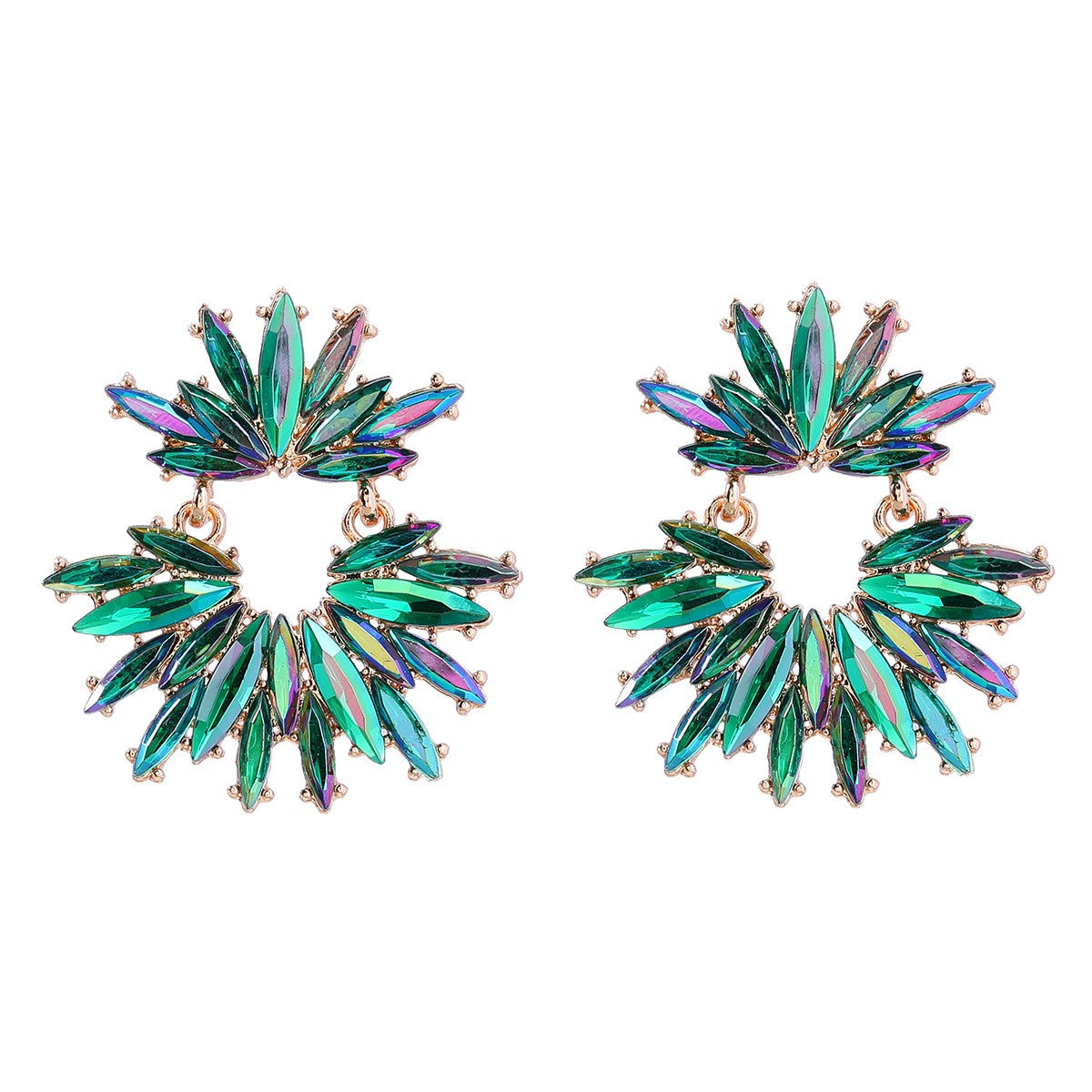 Luxury Geometric Rhinestone Pendants Earrings Bohemian Jewelry
