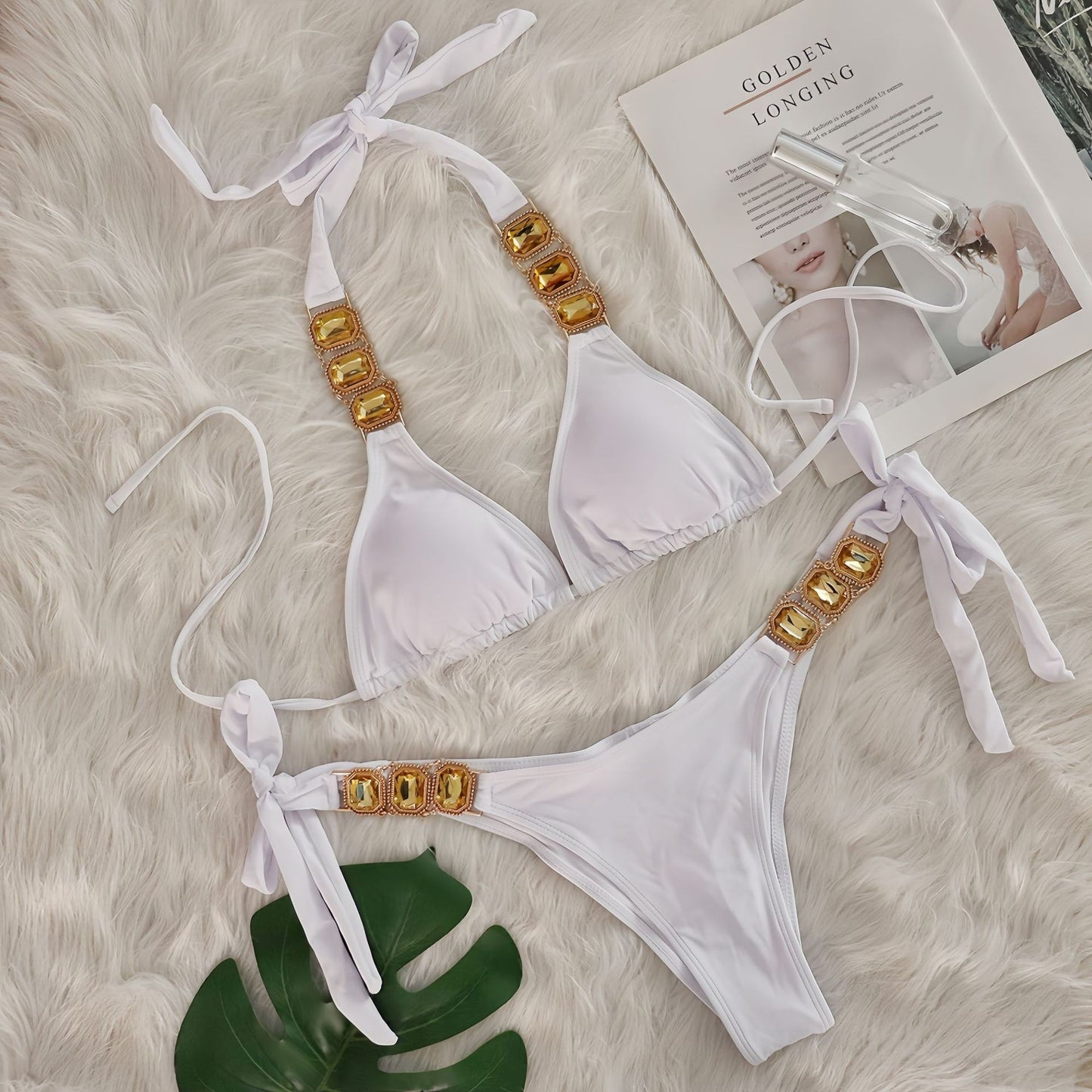 Sexy Rhinestone Bikini Set Crystal Diamond Swimwear