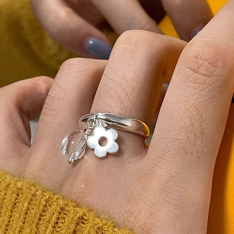 Fashion Gold Plated Butterfly Flower Finger Ring Birthday Gifts