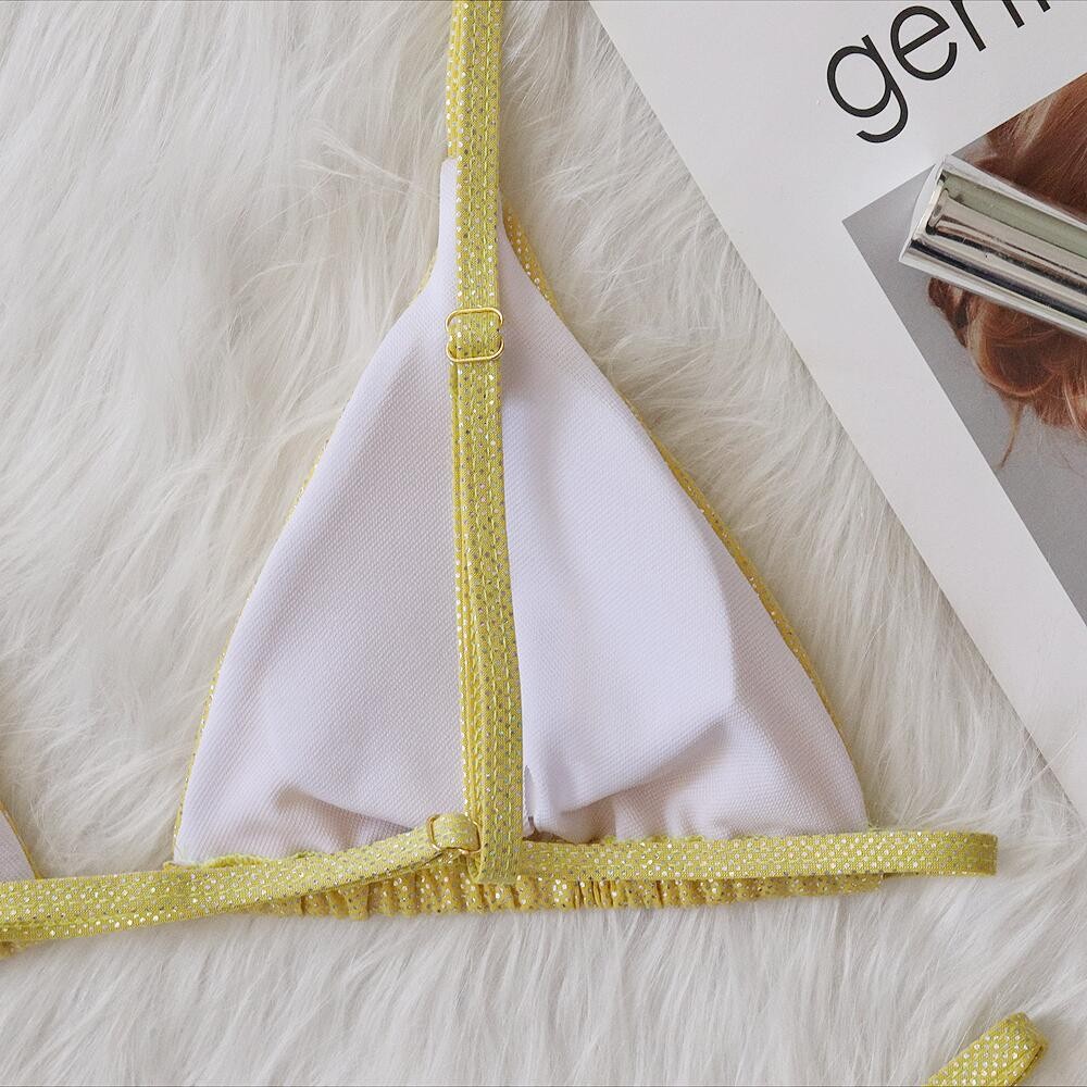 Sexy Micro Rhinestones Thong T-Back Bikini