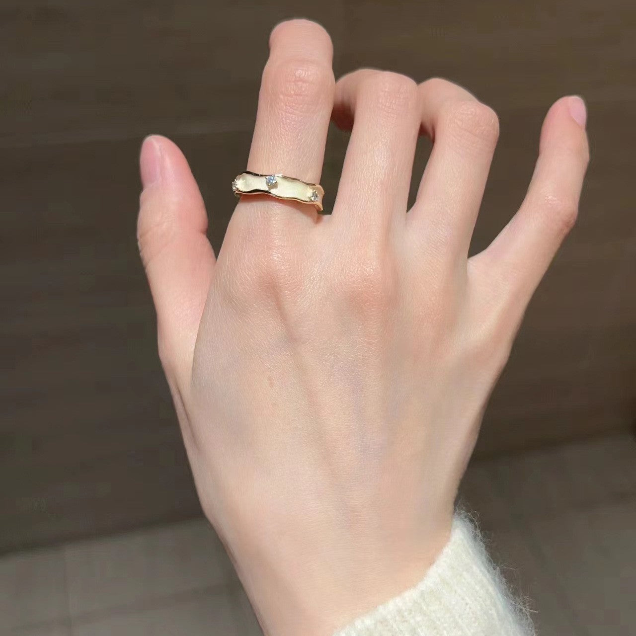 Fashion Gold Plated Butterfly Flower Finger Ring Birthday Gifts