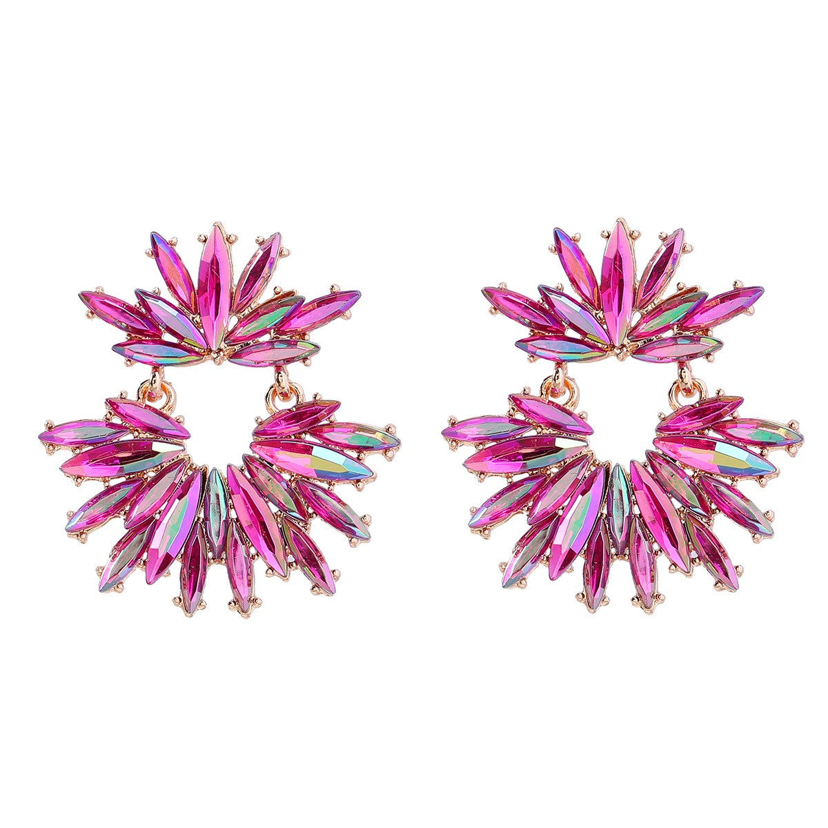 Luxury Geometric Rhinestone Pendants Earrings Bohemian Jewelry