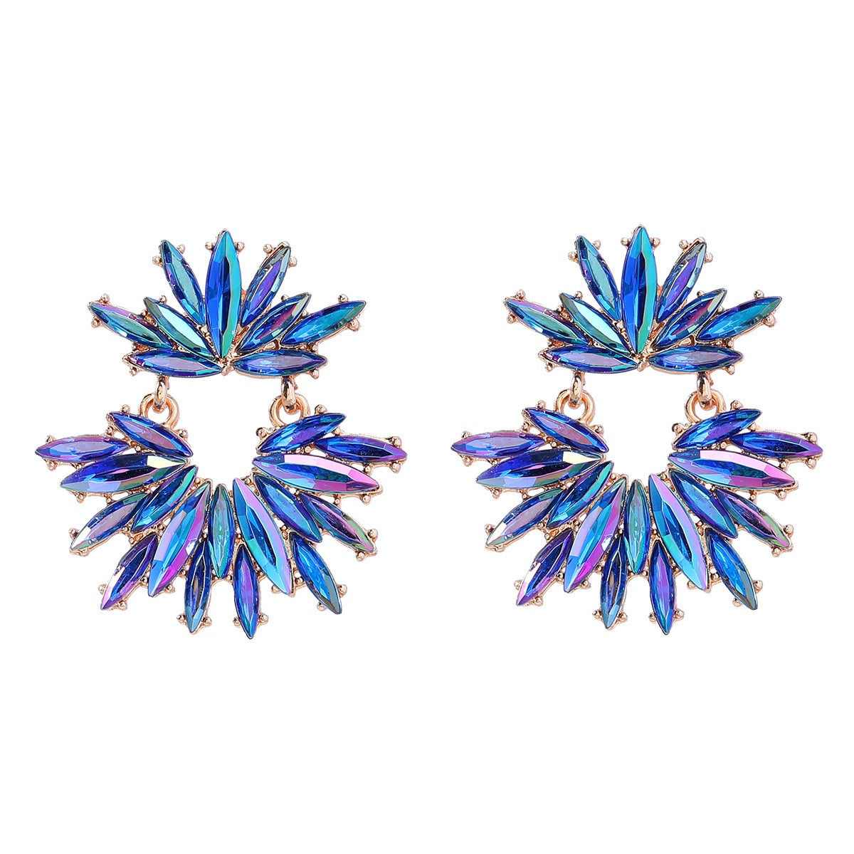 Luxury Geometric Rhinestone Pendants Earrings Bohemian Jewelry