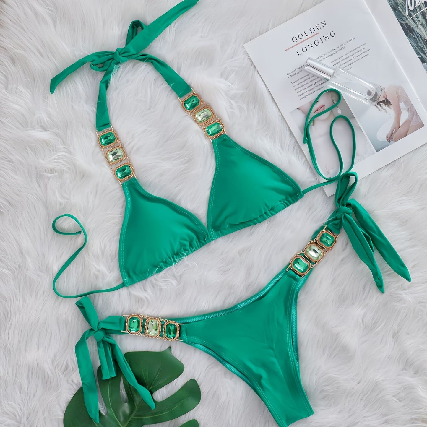 Sexy Rhinestone Bikini Set Crystal Diamond Swimwear