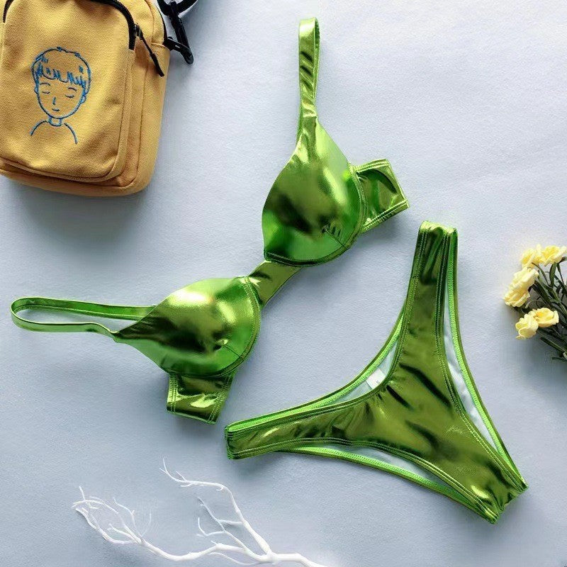 Metallic color Shinny Gold Silver bikini