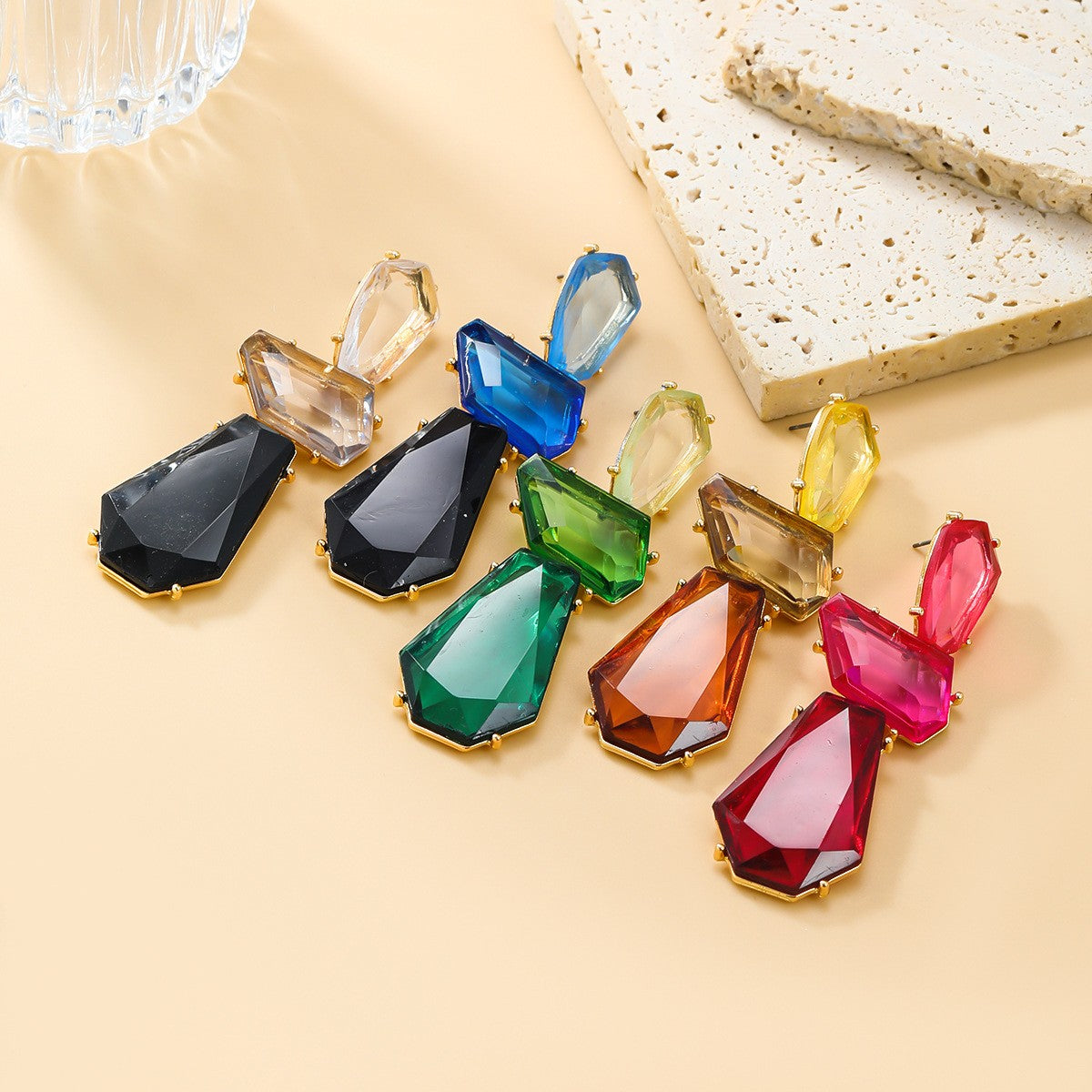 Vintage Bohemian Dangle Drop Earrings Acrylic Geometric