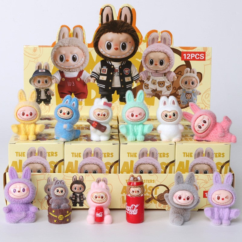 12 pcs Mini Flocked Cute Dolls Blind Box Children's Toy