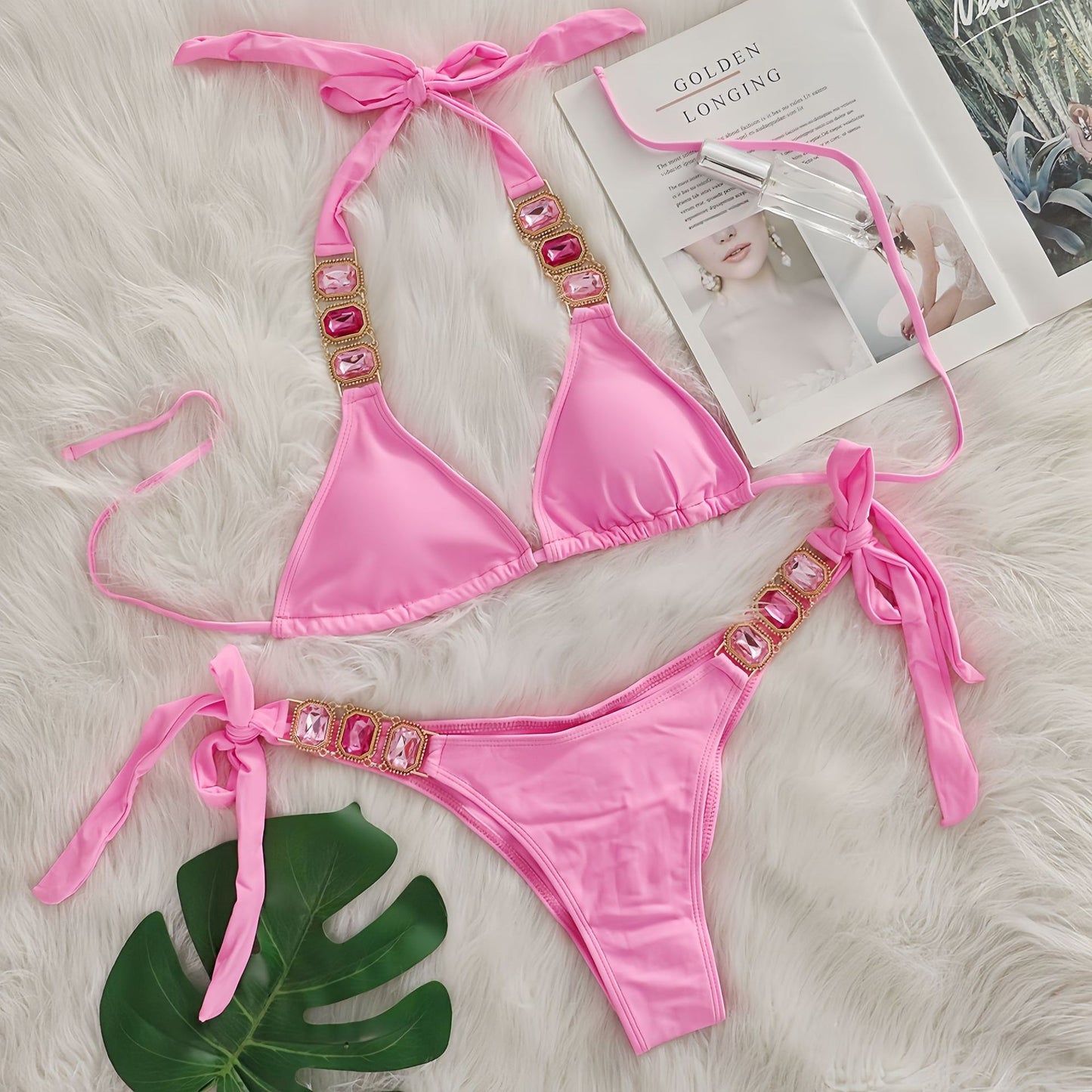 Sexy Rhinestone Bikini Set Crystal Diamond Swimwear