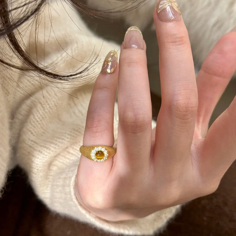 Fashion Gold Plated Butterfly Flower Finger Ring Birthday Gifts