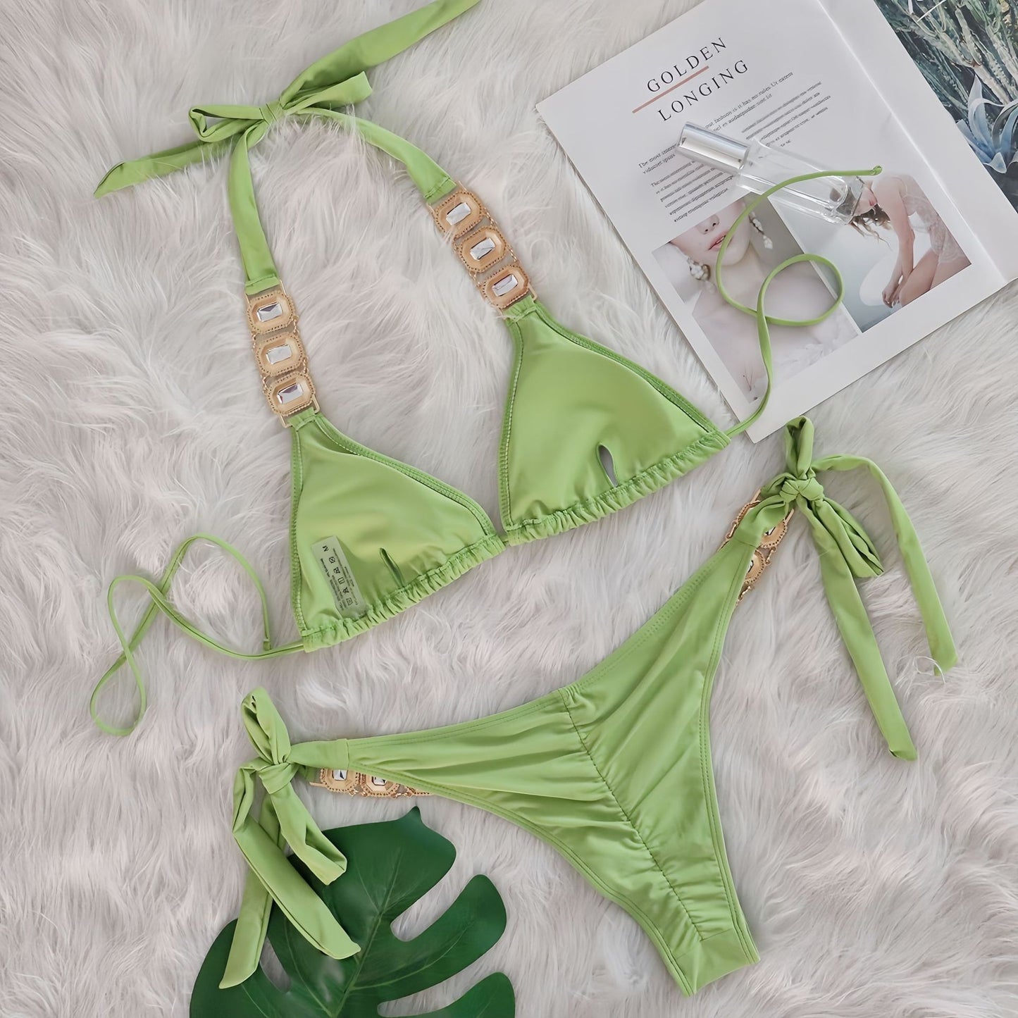 Sexy Rhinestone Bikini Set Crystal Diamond Swimwear
