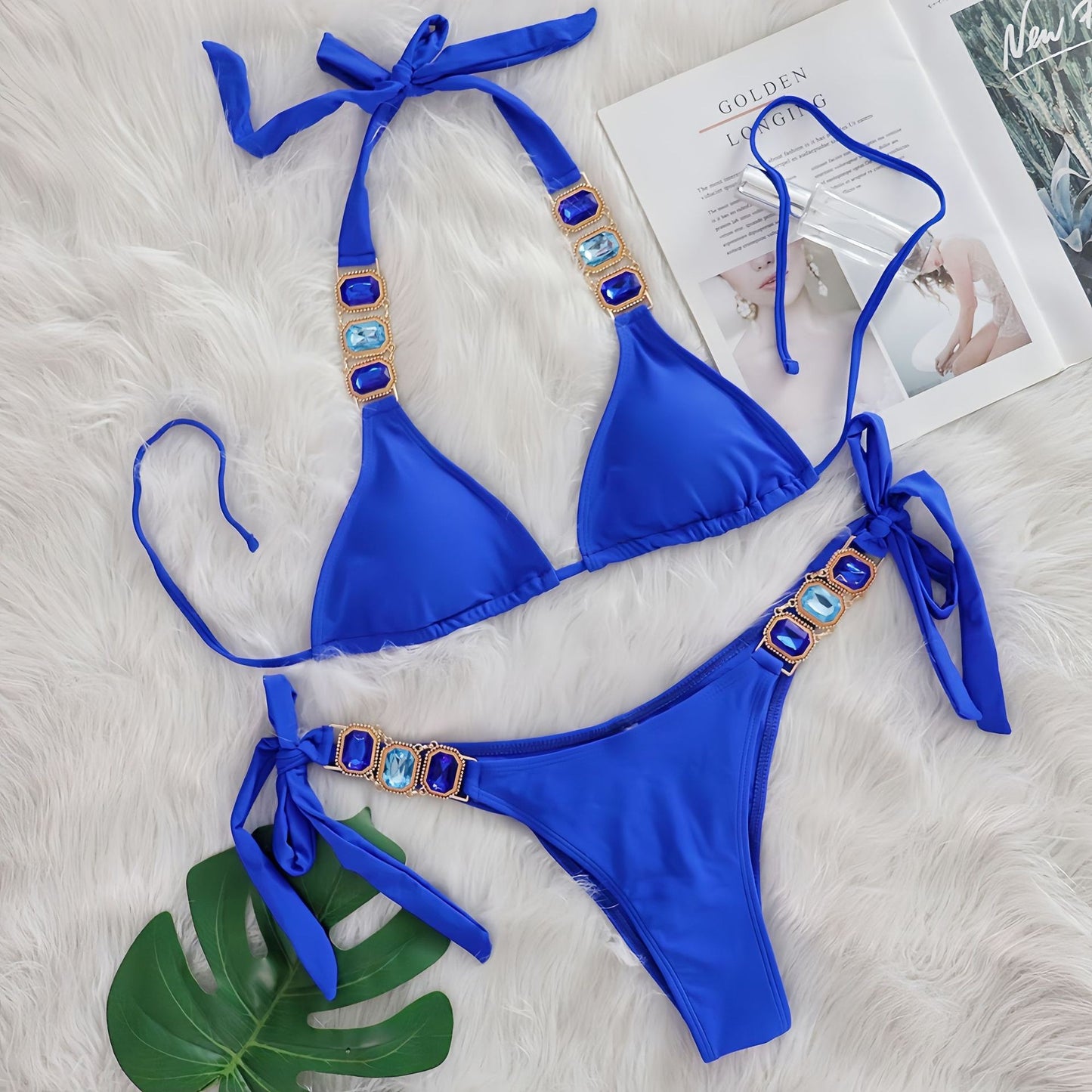 Sexy Rhinestone Bikini Set Crystal Diamond Swimwear