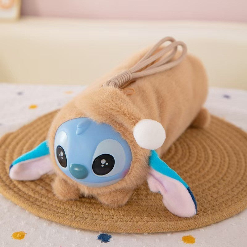 Disney Stitch Labubu Plush Pencil Case Anime Kawaii