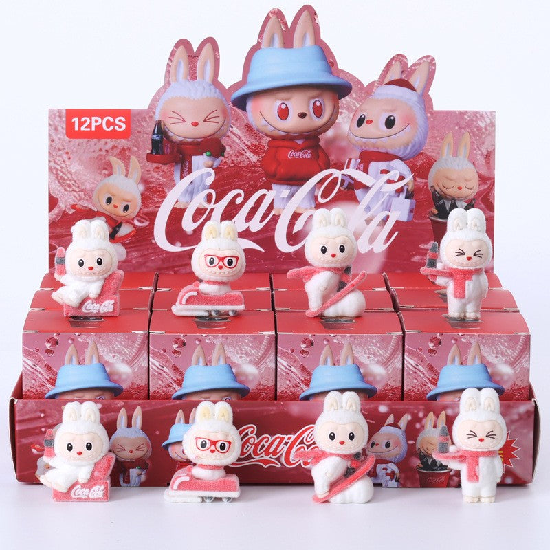 12 pcs Mini Flocked Cute Dolls Blind Box Children's Toy