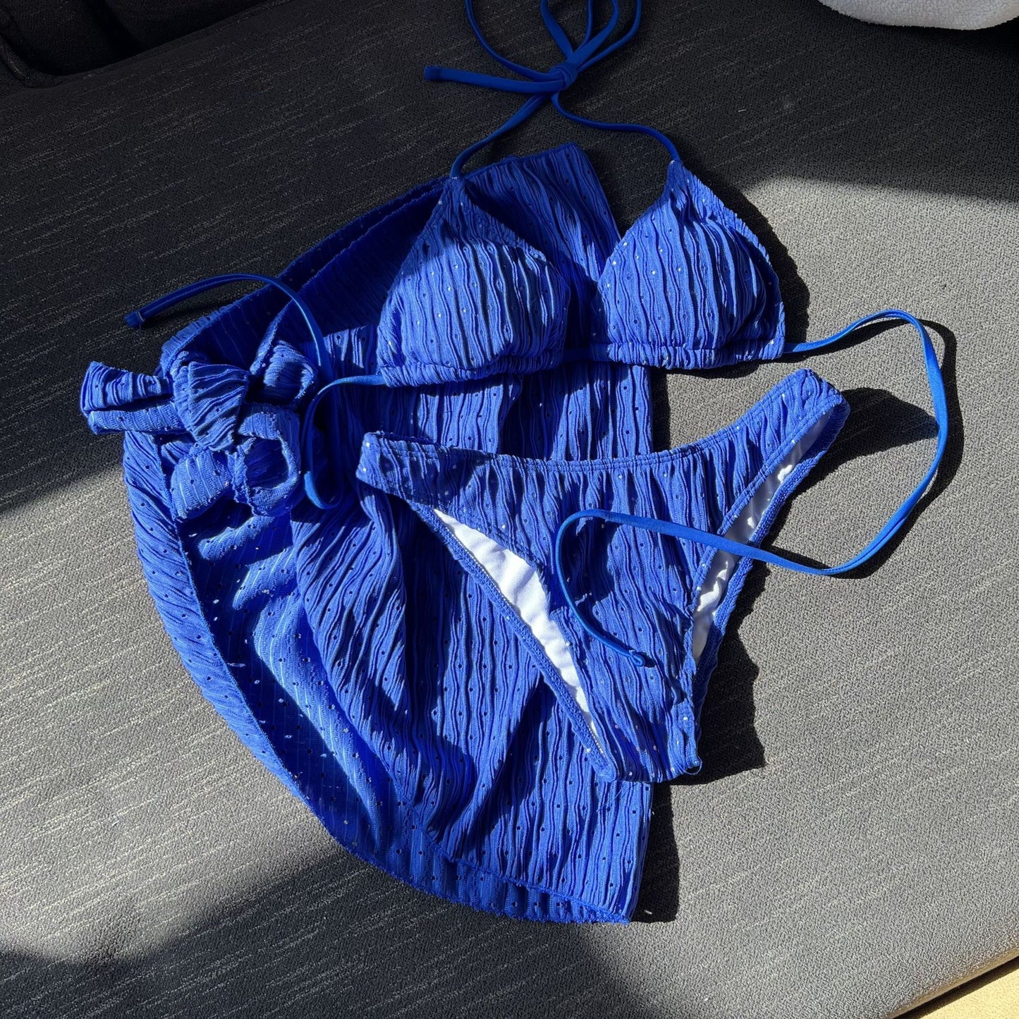 Cover Up Halter Micro 3 Piece Bikini Set