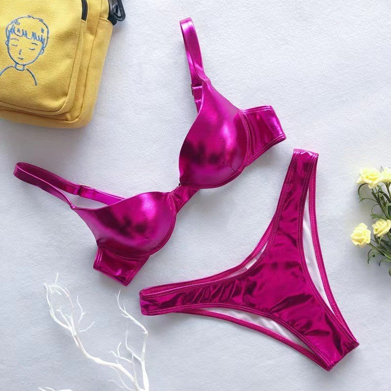 Metallic color Shinny Gold Silver bikini