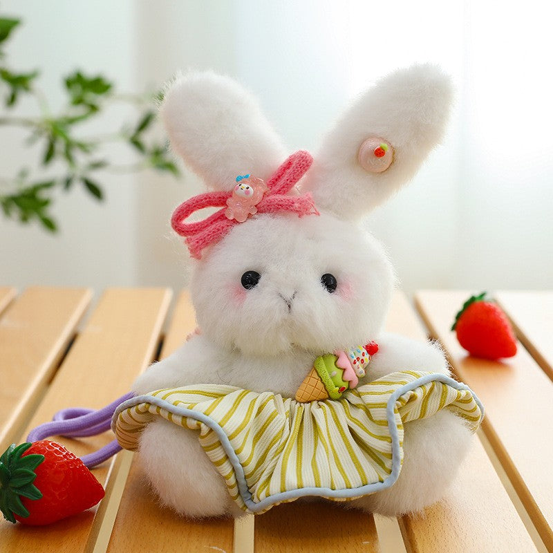 Cute Bear Rabbit With Dress Plush Pendant Keyrings