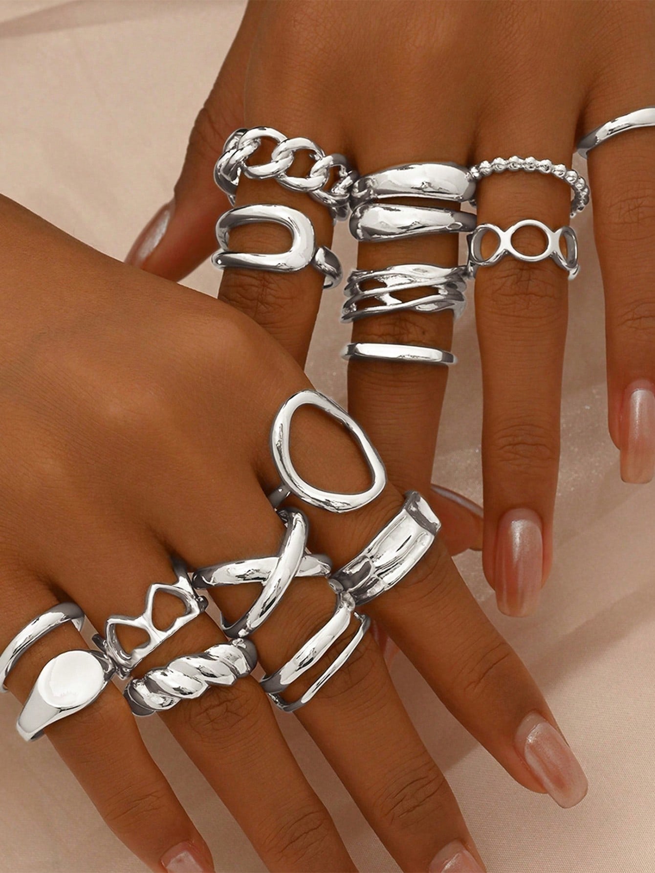 Punk-Style Alloy Electroplated Irregular Exaggerated Ring