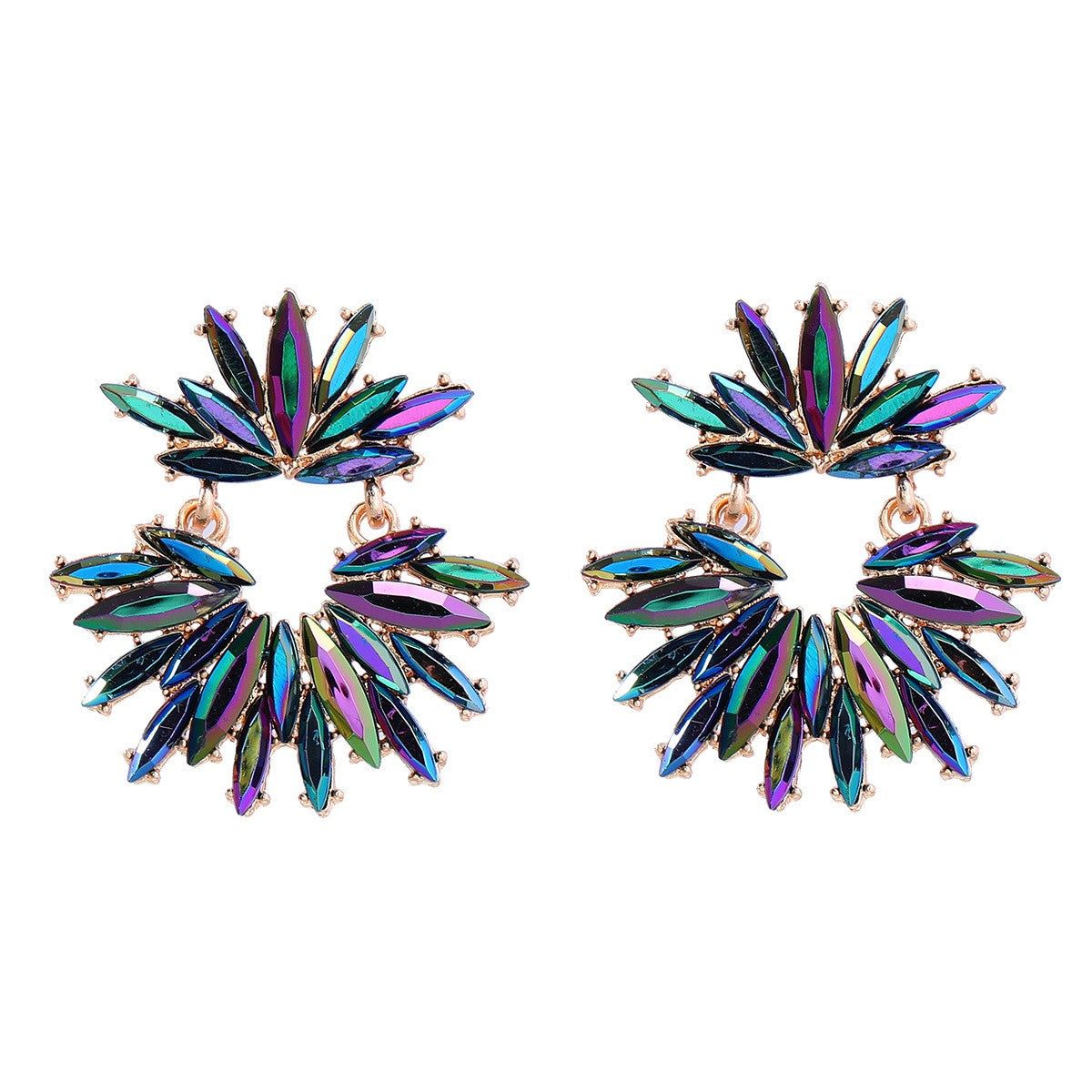 Luxury Geometric Rhinestone Pendants Earrings Bohemian Jewelry