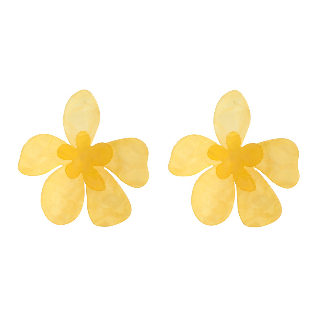 Large Acrylic Flower Earrings Big Statement Exaggerated Jewelry