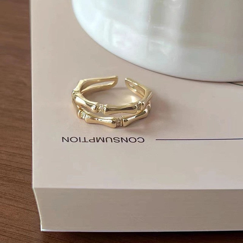 Fashion Gold Plated Butterfly Flower Finger Ring Birthday Gifts