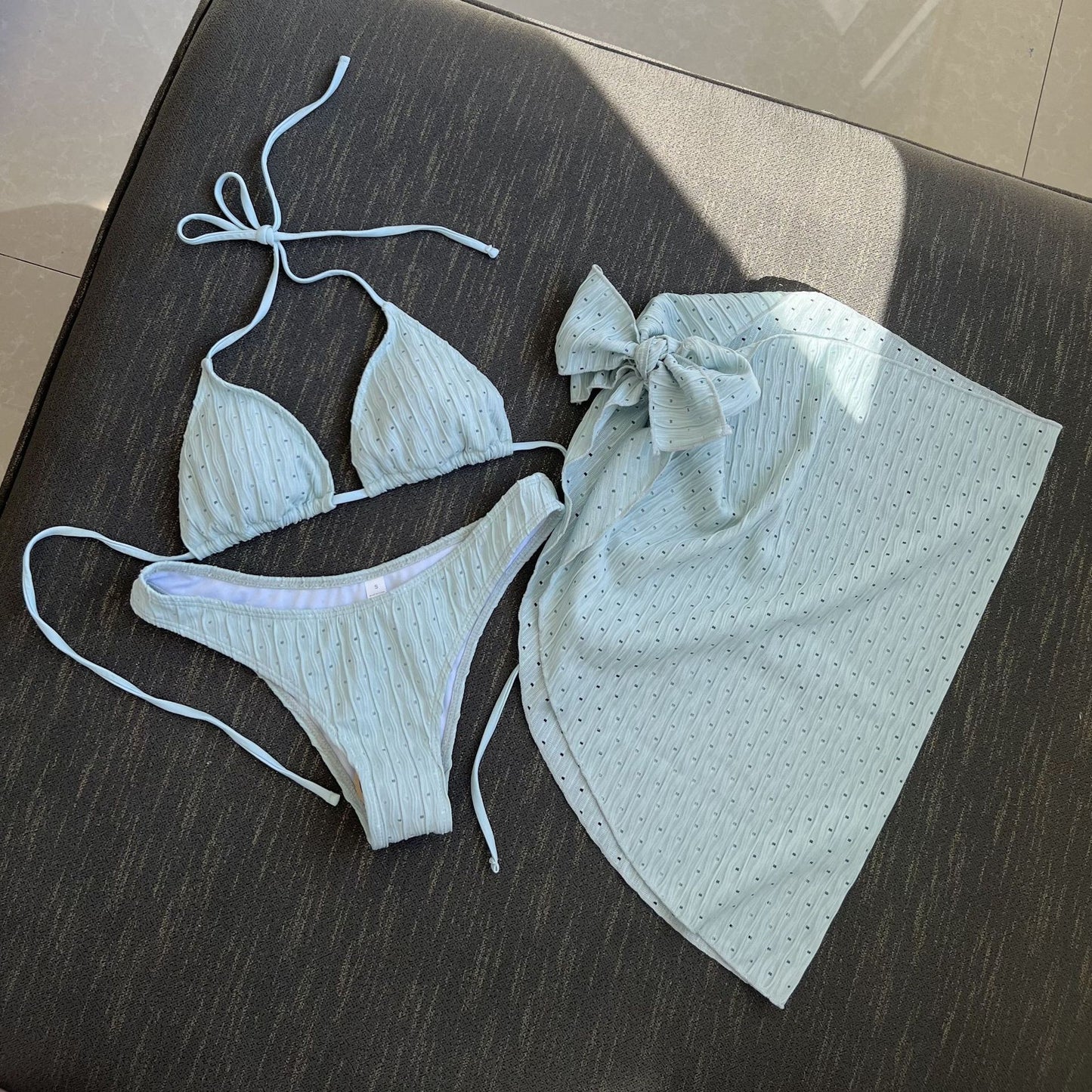Cover Up Halter Micro 3 Piece Bikini Set