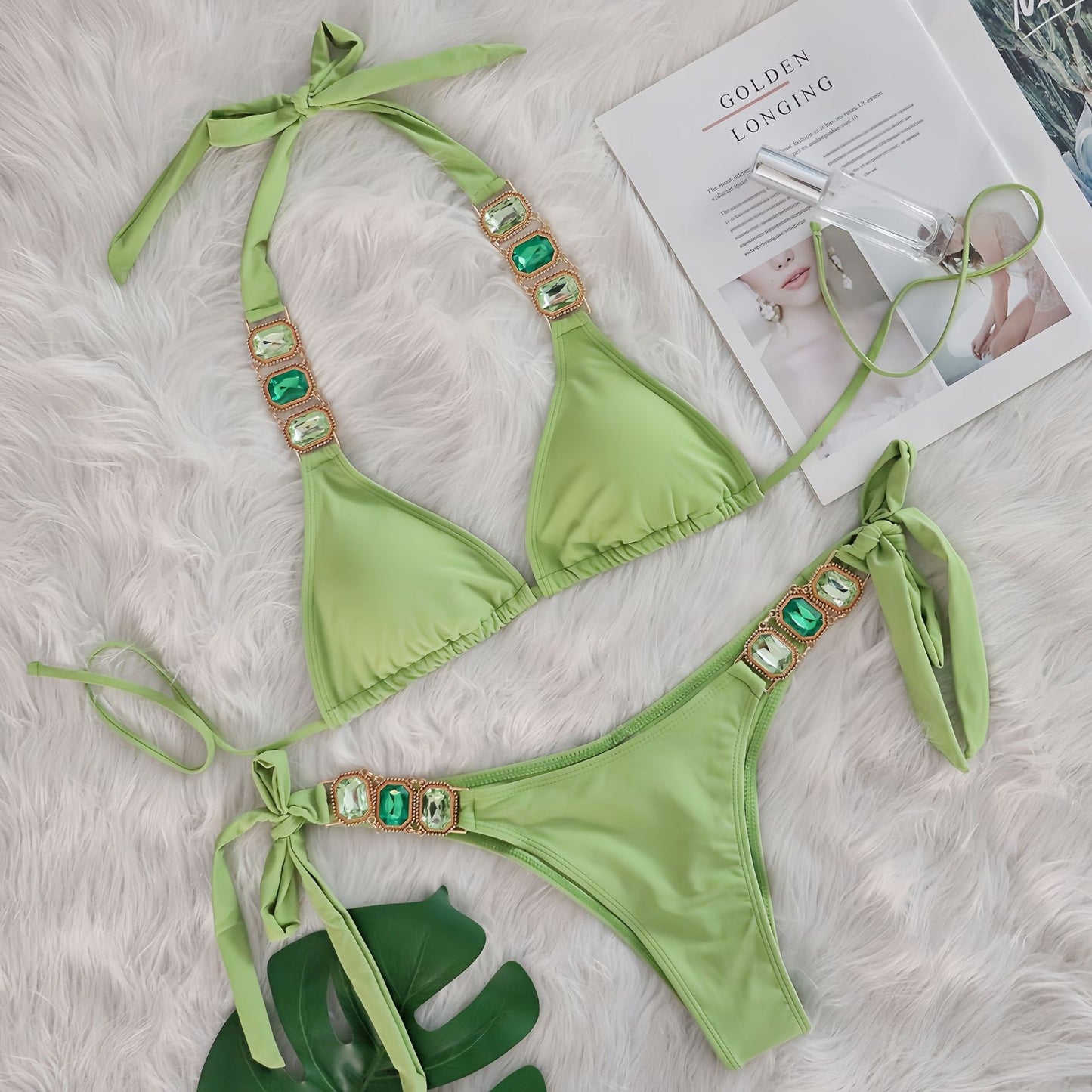 Sexy Rhinestone Bikini Set Crystal Diamond Swimwear