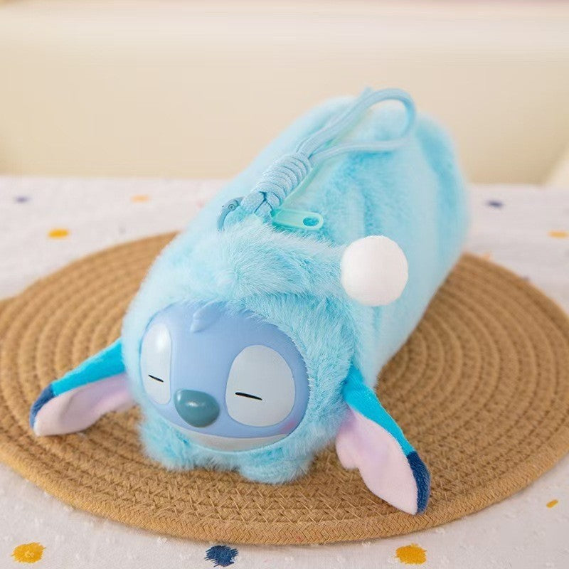 Disney Stitch Labubu Plush Pencil Case Anime Kawaii