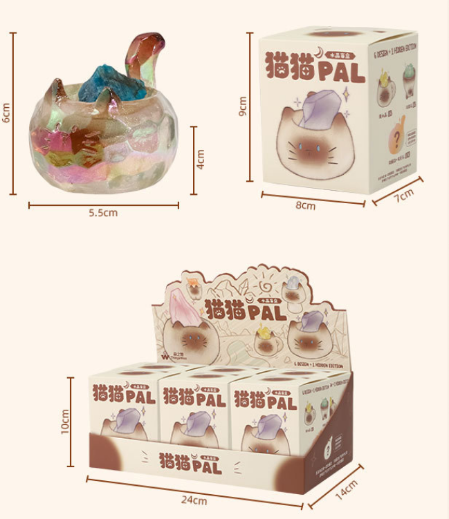 Cat Crystal Blind Box Desktop Ornament Decor Random Mysterious Box