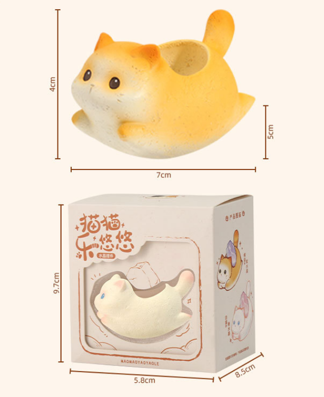 Resin Cat Crystal Ornaments Raw Stone Blind Box