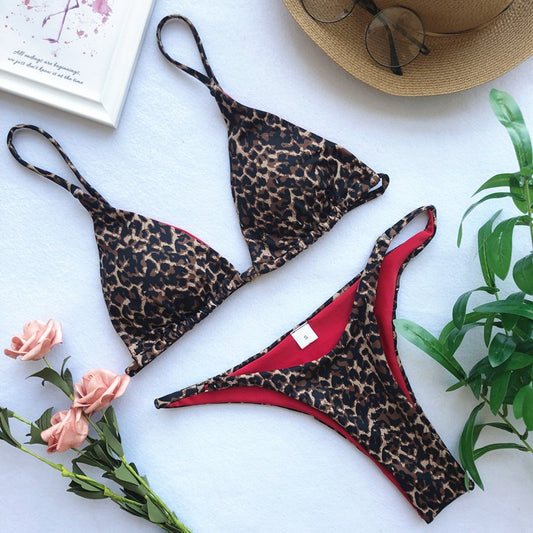 Micro Leopard Bikini High Cut Swimwear
