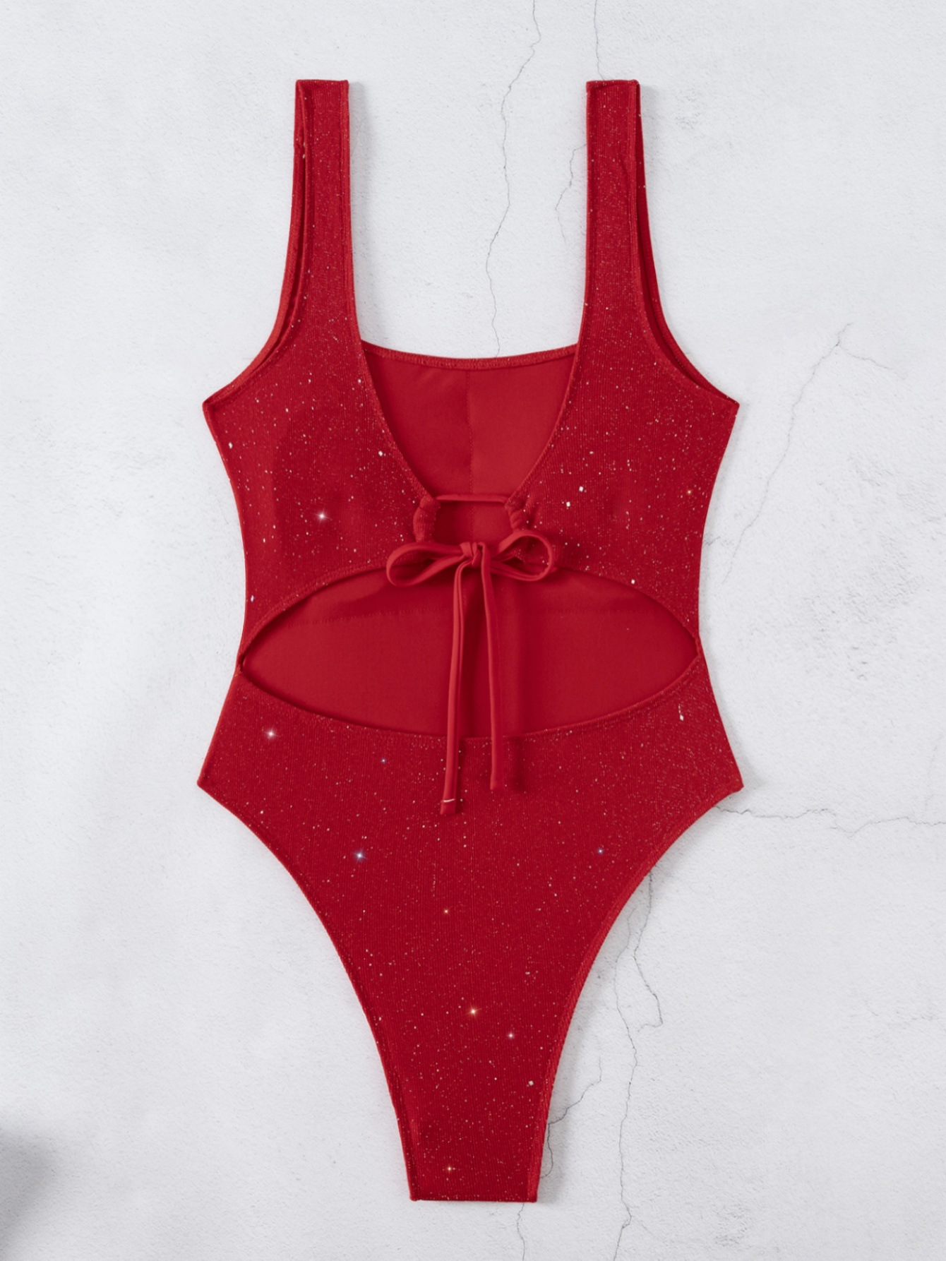Glitter Sparkling Cut Out Backless Swimsuit
