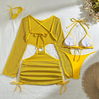 Three-Piece Beach Brazilian Bikini Set