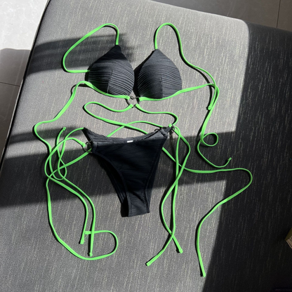 Trendy Heart Crisscross Halter Bikini