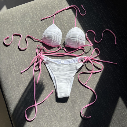 Trendy Heart Crisscross Halter Bikini