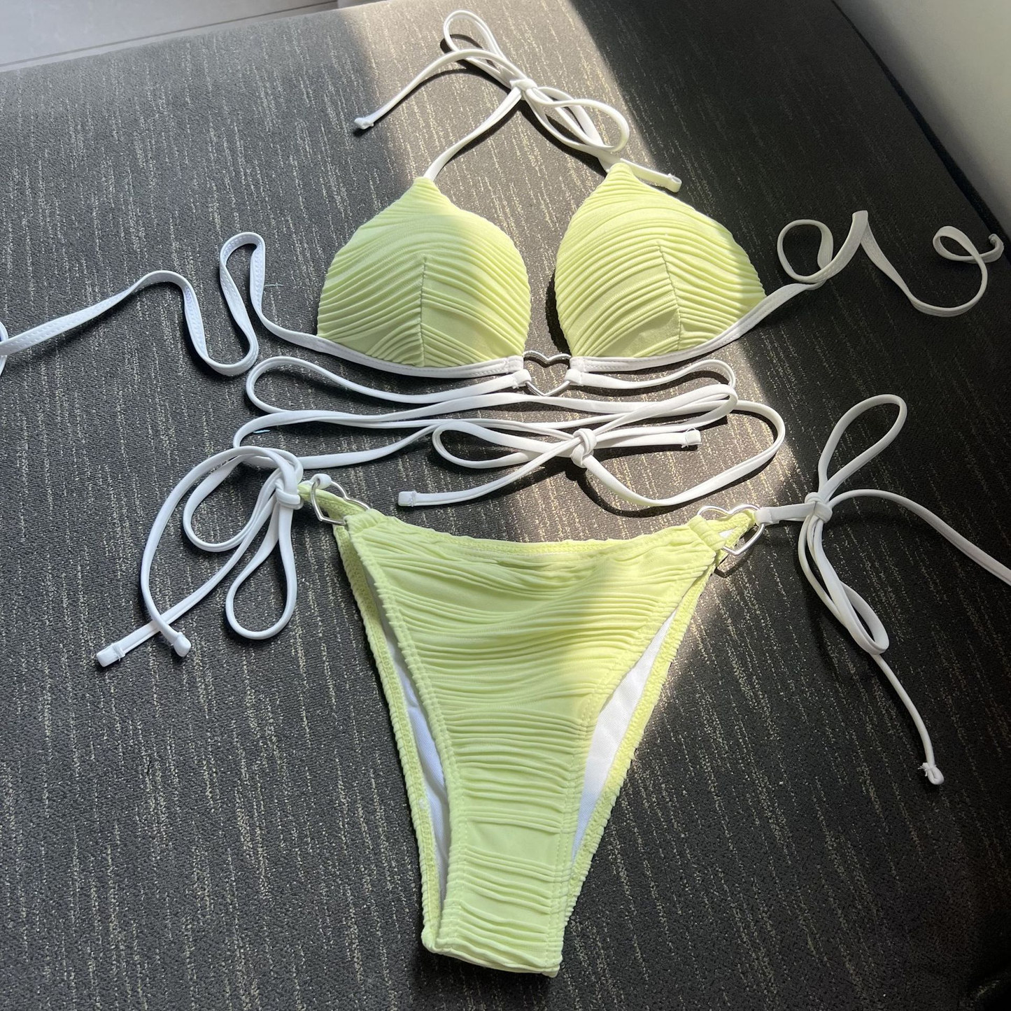 Trendy Heart Crisscross Halter Bikini