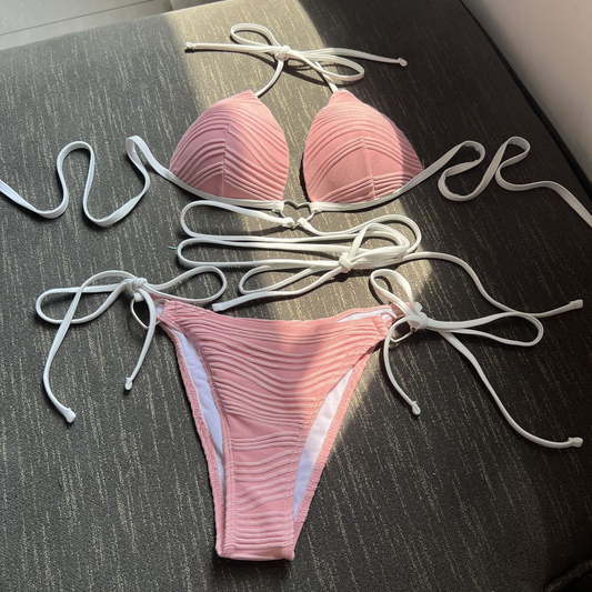 Trendy Heart Crisscross Halter Bikini